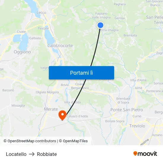 Locatello to Robbiate map
