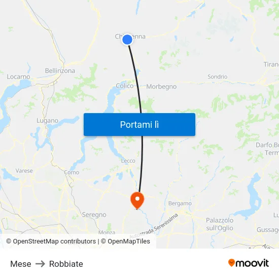 Mese to Robbiate map