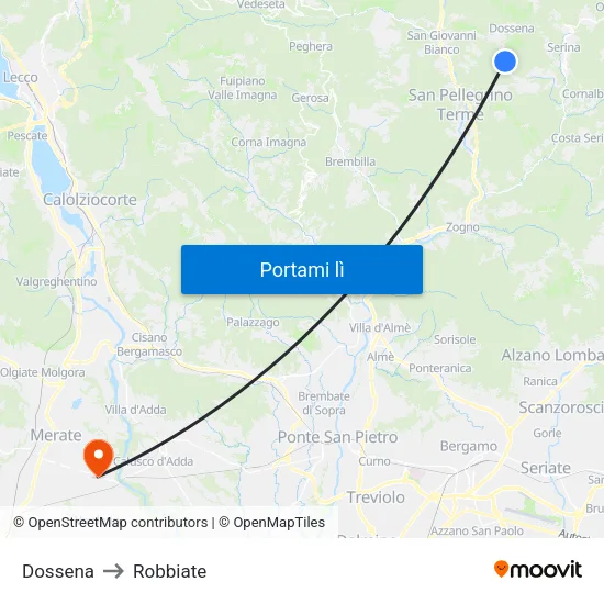 Dossena to Robbiate map