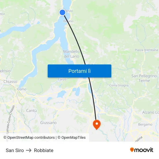 San Siro to Robbiate map