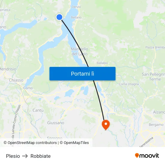 Plesio to Robbiate map