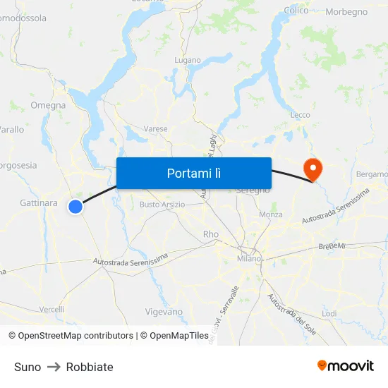 Suno to Robbiate map