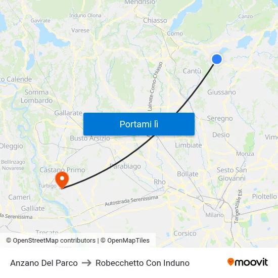 Anzano Del Parco to Robecchetto Con Induno map