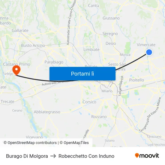 Burago Di Molgora to Robecchetto Con Induno map