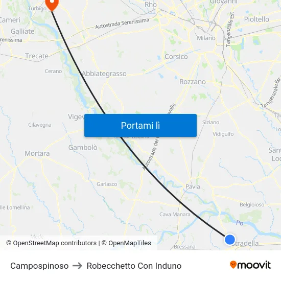 Campospinoso to Robecchetto Con Induno map