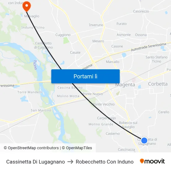 Cassinetta Di Lugagnano to Robecchetto Con Induno map