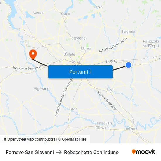 Fornovo San Giovanni to Robecchetto Con Induno map