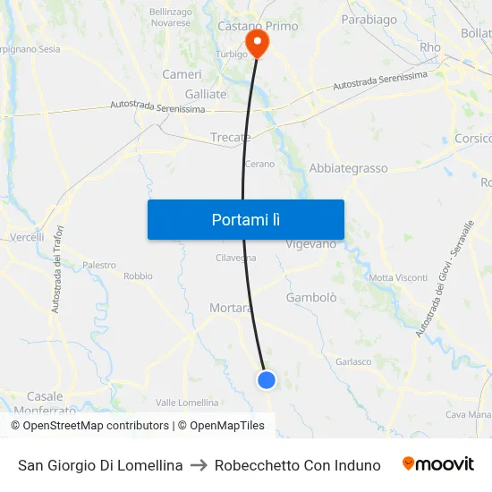 San Giorgio Di Lomellina to Robecchetto Con Induno map