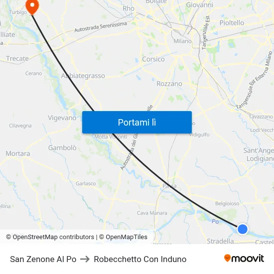 San Zenone Al Po to Robecchetto Con Induno map