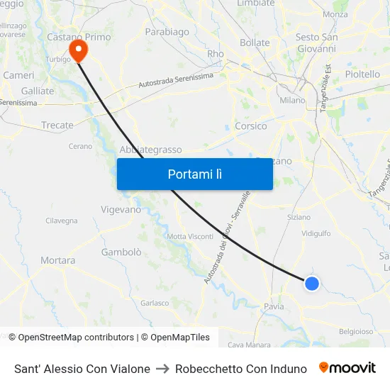 Sant' Alessio Con Vialone to Robecchetto Con Induno map