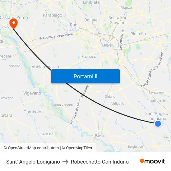 Sant' Angelo Lodigiano to Robecchetto Con Induno map