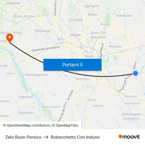 Zelo Buon Persico to Robecchetto Con Induno map