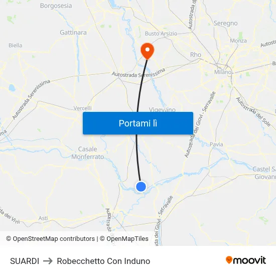 SUARDI to Robecchetto Con Induno map
