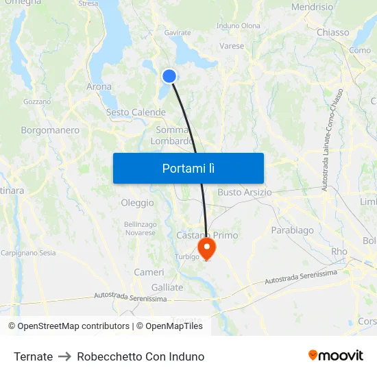Ternate to Robecchetto Con Induno map