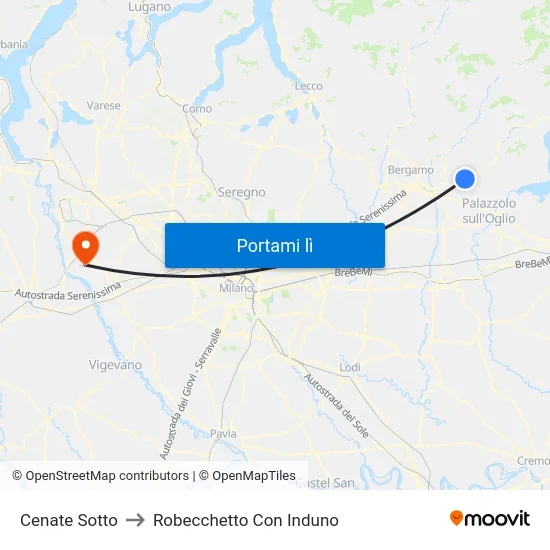 Cenate Sotto to Robecchetto Con Induno map