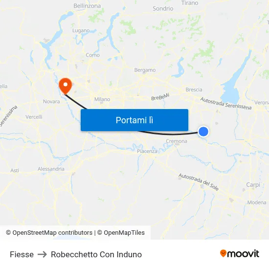 Fiesse to Robecchetto Con Induno map