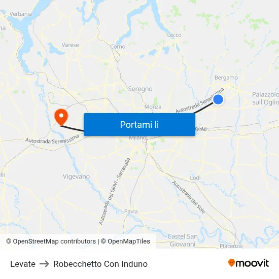 Levate to Robecchetto Con Induno map
