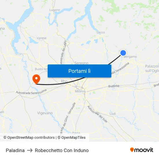 Paladina to Robecchetto Con Induno map
