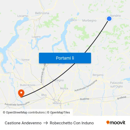 Castione Andevenno to Robecchetto Con Induno map