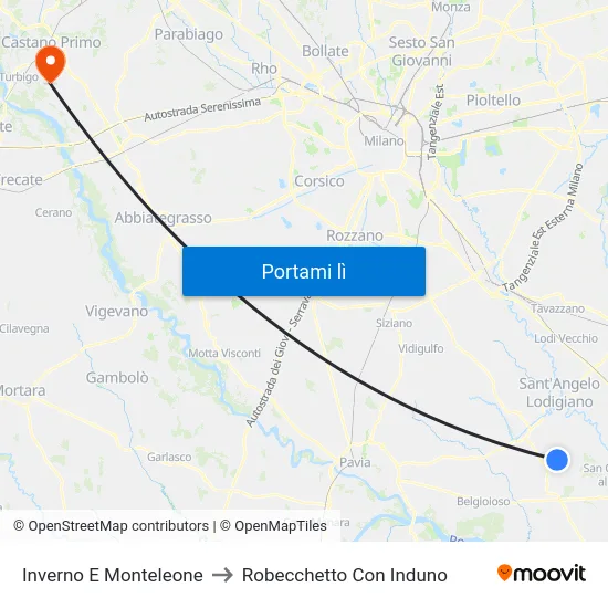 Inverno E Monteleone to Robecchetto Con Induno map