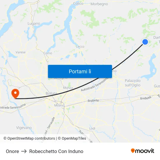 Onore to Robecchetto Con Induno map