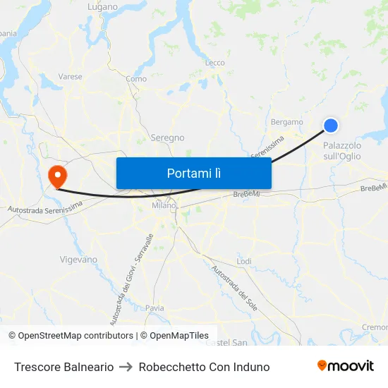 Trescore Balneario to Robecchetto Con Induno map