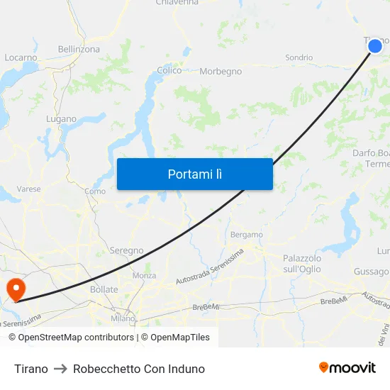 Tirano to Robecchetto Con Induno map
