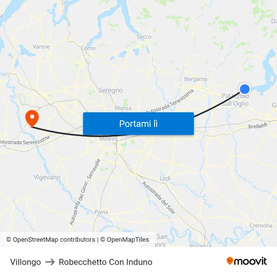 Villongo to Robecchetto Con Induno map
