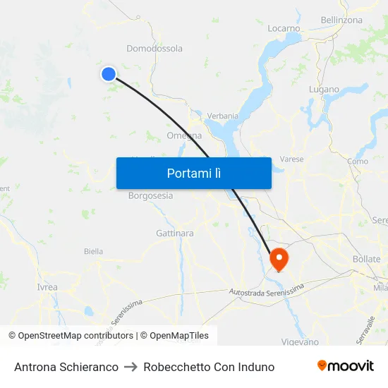 Antrona Schieranco to Robecchetto Con Induno map