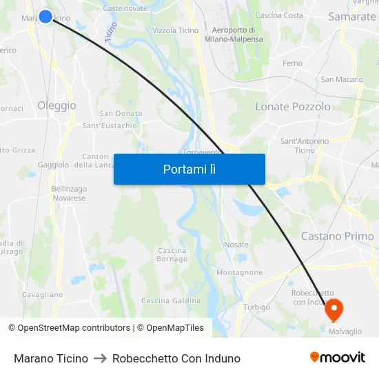 Marano Ticino to Robecchetto Con Induno map