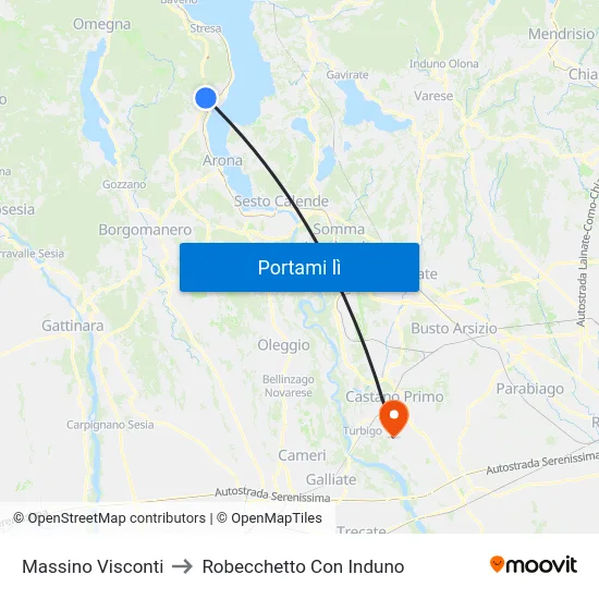 Massino Visconti to Robecchetto Con Induno map