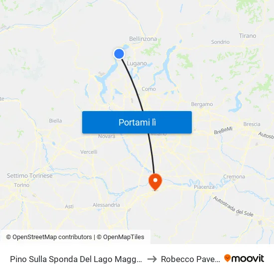 Pino Sulla Sponda Del Lago Maggiore to Robecco Pavese map