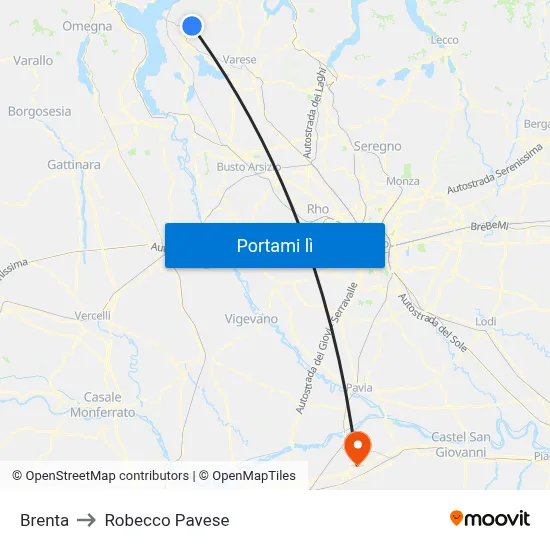 Brenta to Robecco Pavese map