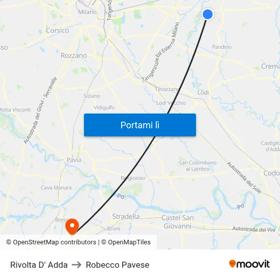 Rivolta D' Adda to Robecco Pavese map