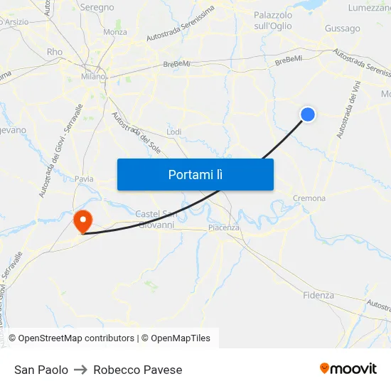 San Paolo to Robecco Pavese map