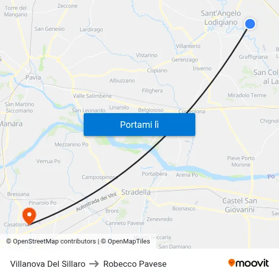 Villanova Del Sillaro to Robecco Pavese map