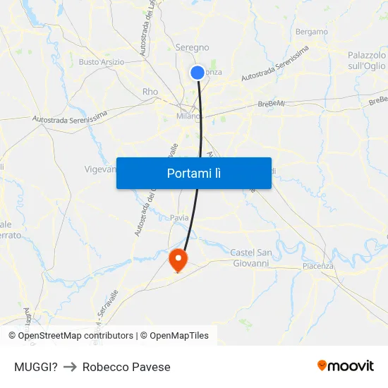MUGGI? to Robecco Pavese map