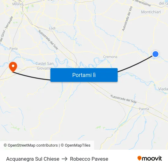 Acquanegra Sul Chiese to Robecco Pavese map
