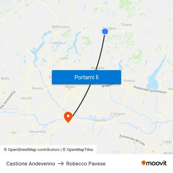 Castione Andevenno to Robecco Pavese map