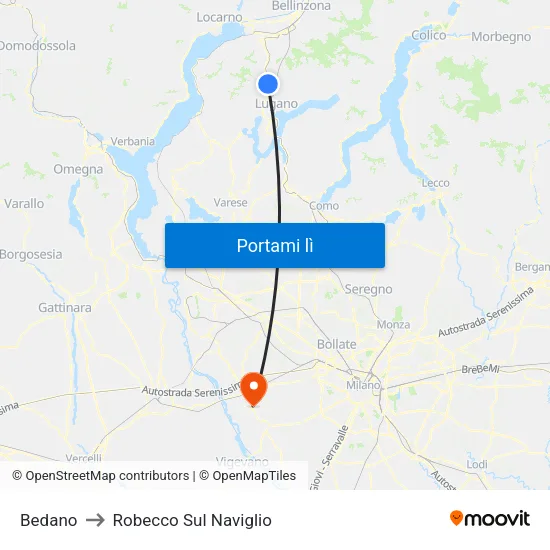 Bedano to Robecco Sul Naviglio map