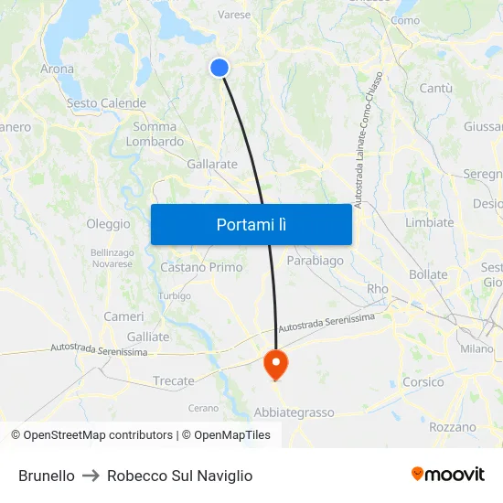 Brunello to Robecco Sul Naviglio map