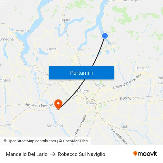 Mandello Del Lario to Robecco Sul Naviglio map