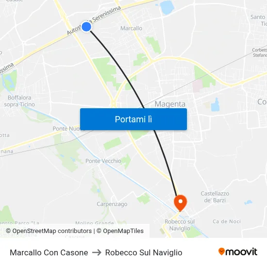 Marcallo Con Casone to Robecco Sul Naviglio map