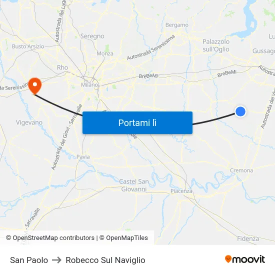 San Paolo to Robecco Sul Naviglio map