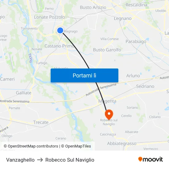 Vanzaghello to Robecco Sul Naviglio map