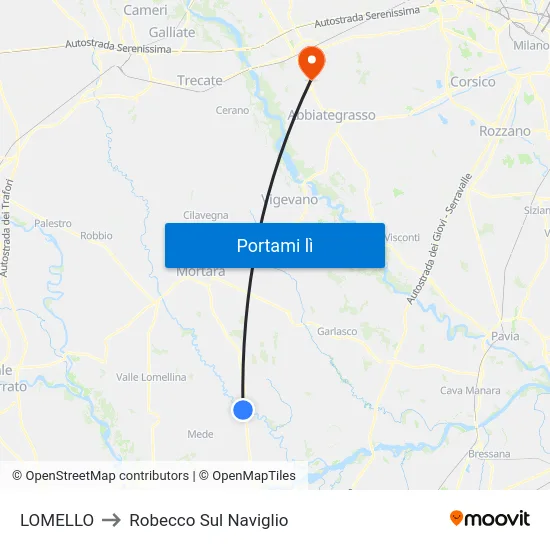 LOMELLO to Robecco Sul Naviglio map