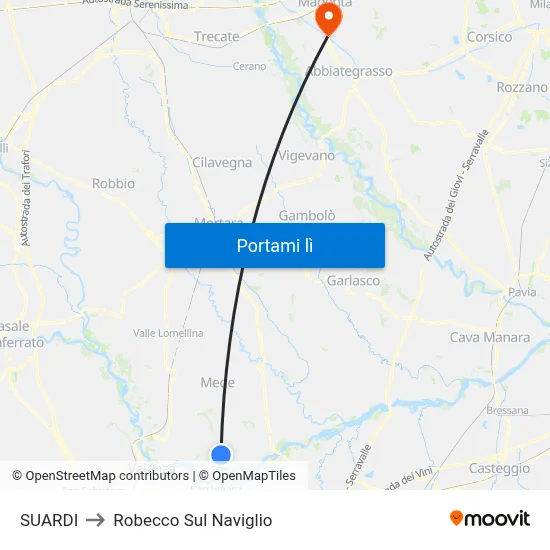 SUARDI to Robecco Sul Naviglio map