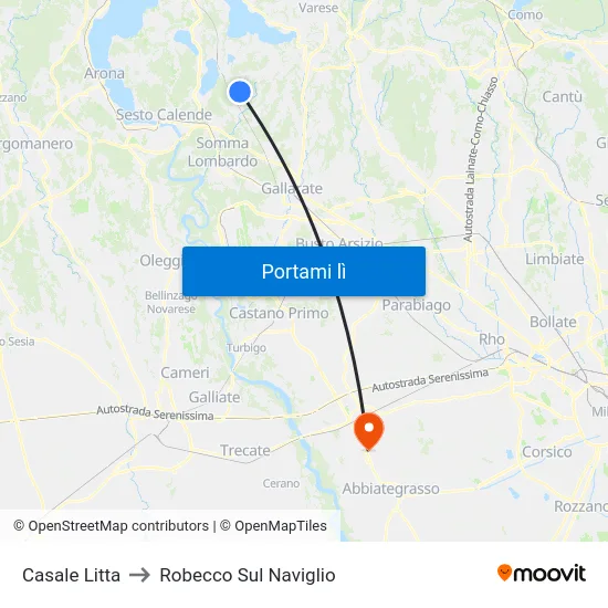 Casale Litta to Robecco Sul Naviglio map