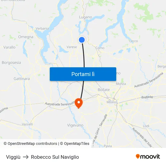 Viggiù to Robecco Sul Naviglio map