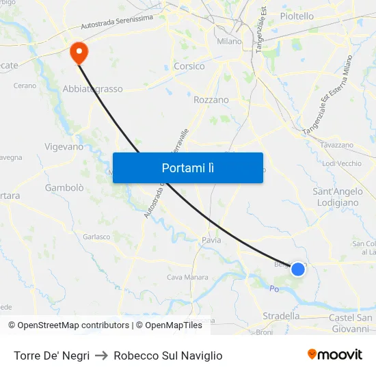 Torre De' Negri to Robecco Sul Naviglio map